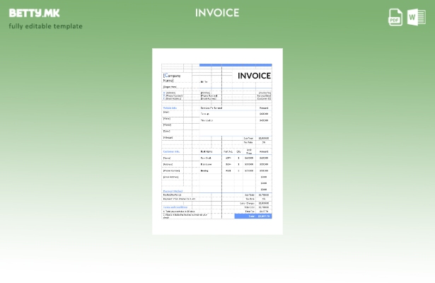 Шаблон за проценка на фактура за автоматска поправка во модерен стил